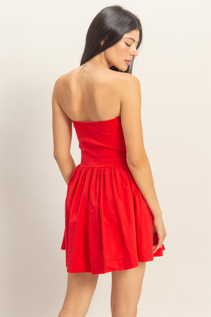 STRAPLESS TUBE TOP  MINI DRESS