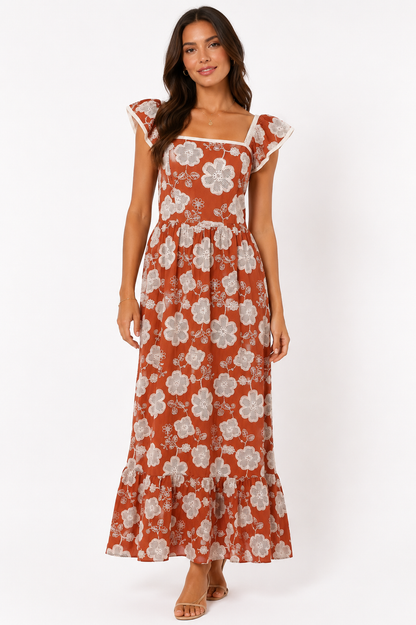TERRACOTTA OLEANDER DRESS