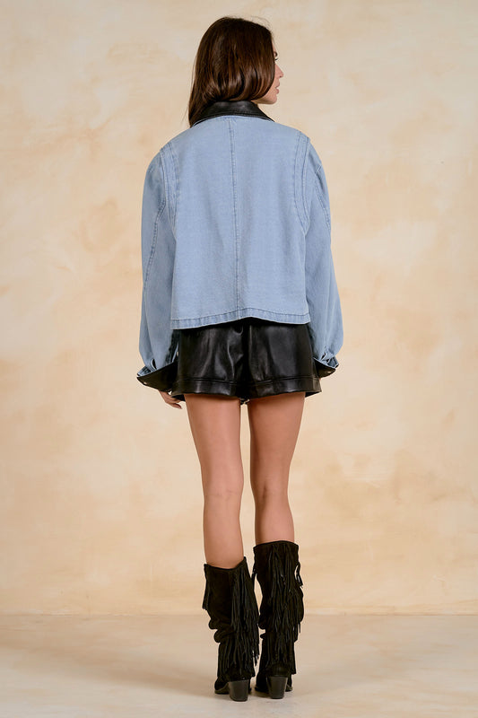ELAN JACKET W LEATHER TRIM