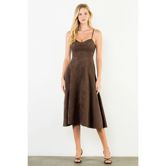 THML SUEDE STRAP DRESS