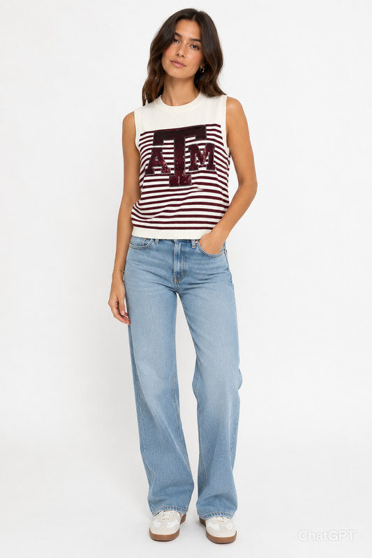 LICENSED A&M STRIPED KNIT