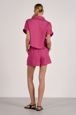 ELAN BUTTON DOWN COLLARED TOP