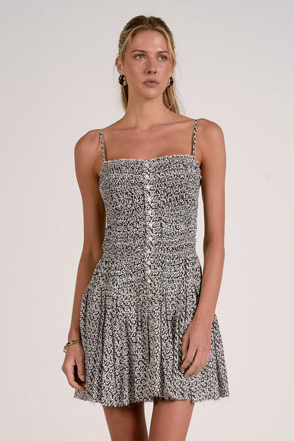 ELAN SPAGHETTI STRAP FITTED MINI DRESS