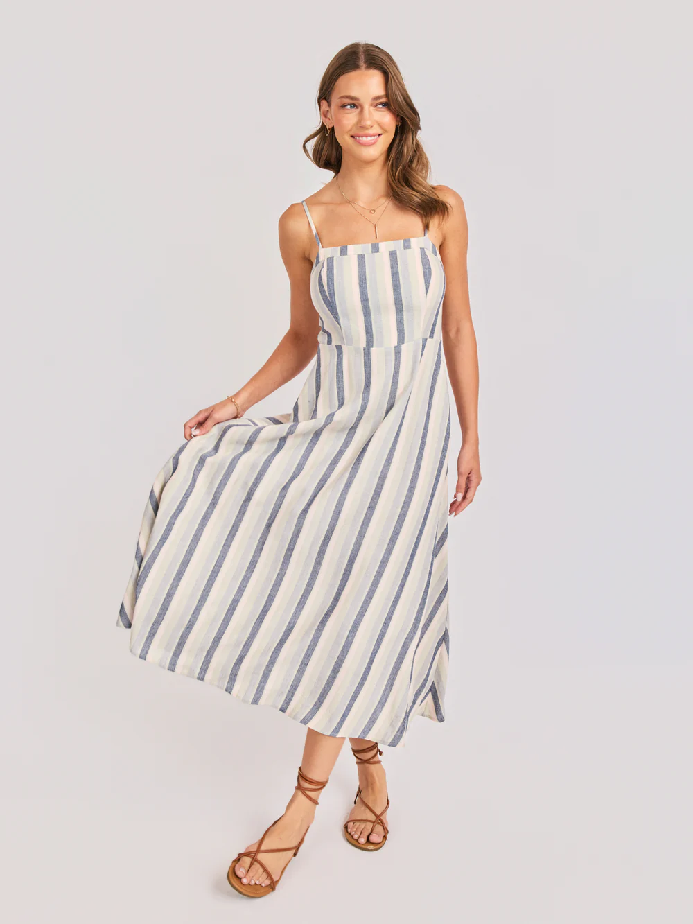 SWEETGRASS STRIPE MIDI DRESS