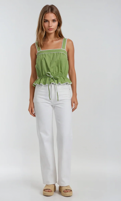 ALLISON CINCHED WAIST PEPLUM TANK