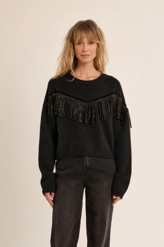 MB FRINGE CREWNECK SWEATER