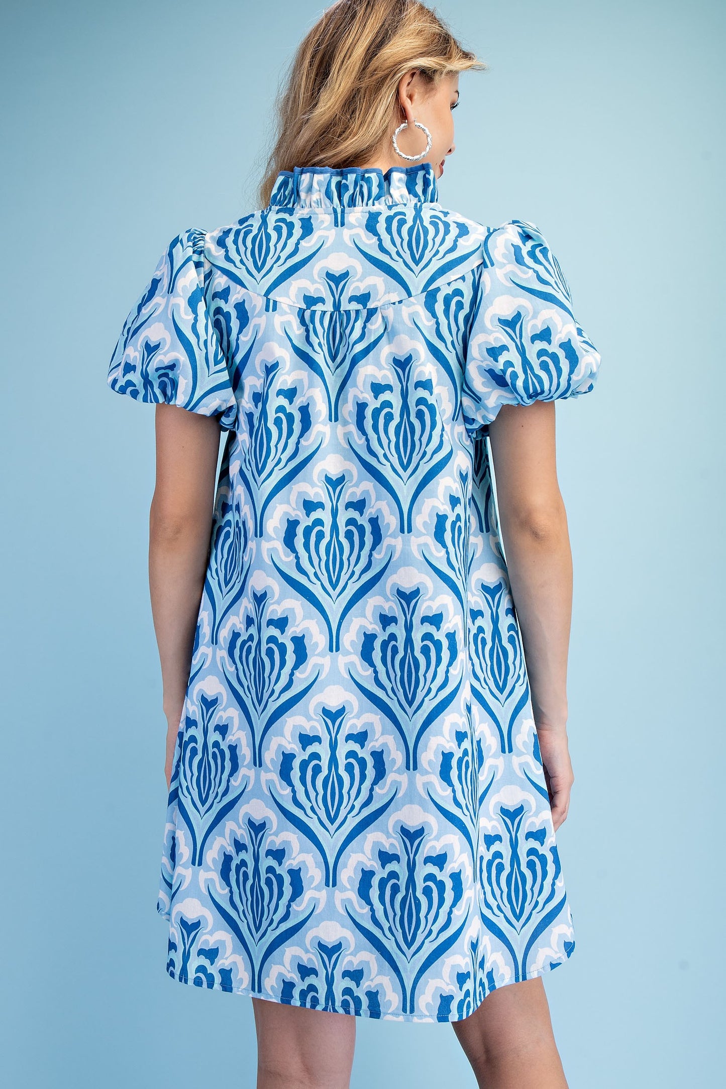 PRINTED BUTTON DOWN DRESS