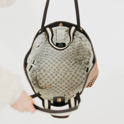 WOVEN TIFFANY CHECKERED TOTE