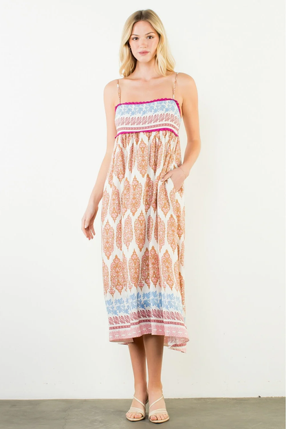 THML - STRAP PRINT MAXI DRESS