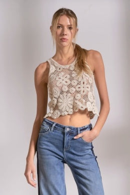 ELAN SLEEVELESS CROTCHET TOP