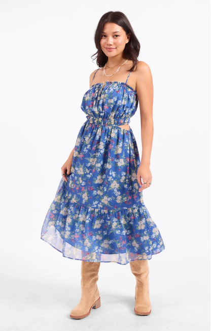 SS GLOW PATH SHIRRED MIDI