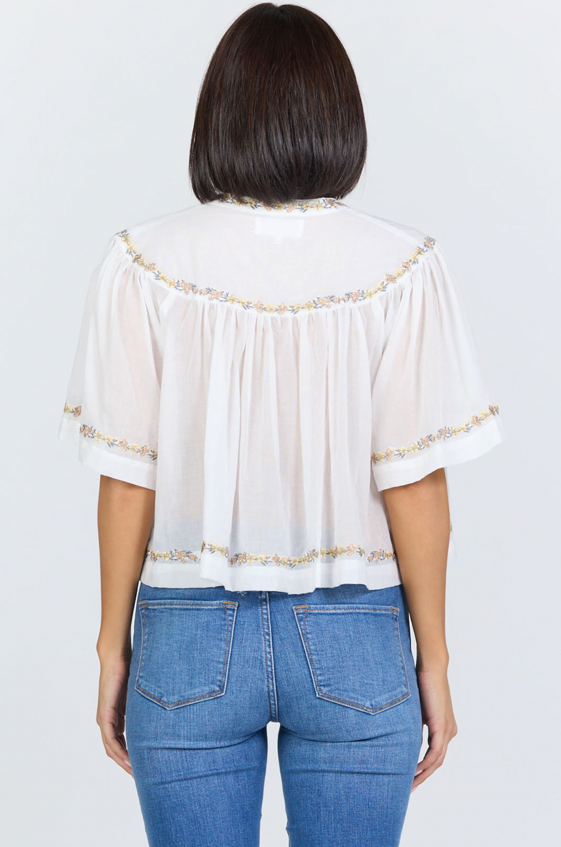DEAR JOHN FLORAL TRIM JADA TOP