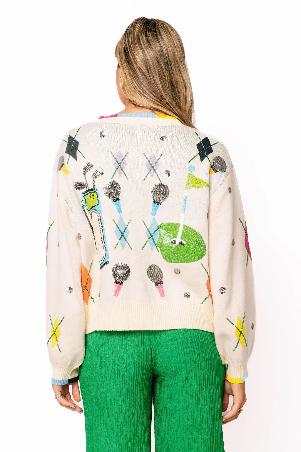 QUEEN OF SPARKLES GOLF ICON CARDIGAN