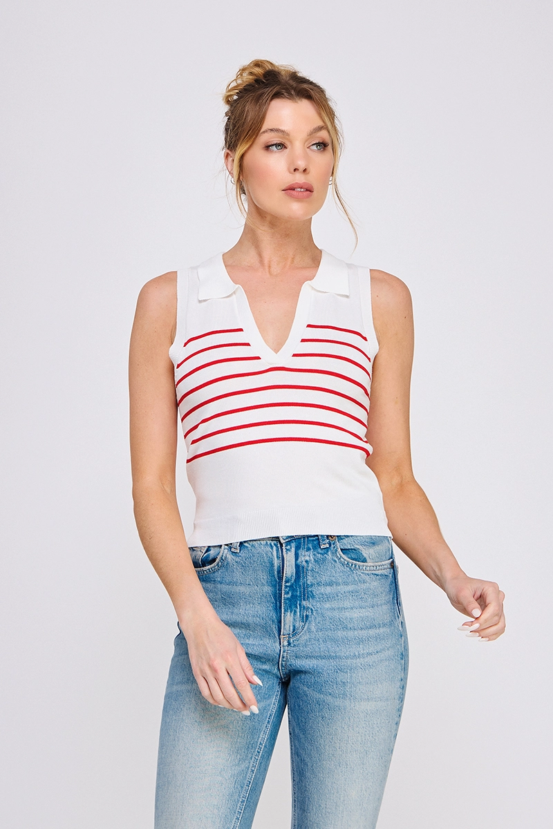 AR STRIPED KNIT POLO