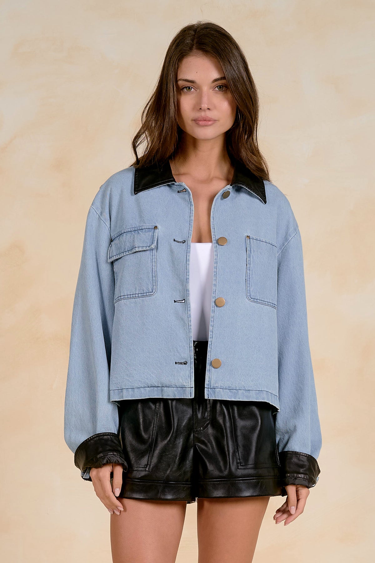 ELAN JACKET W LEATHER TRIM