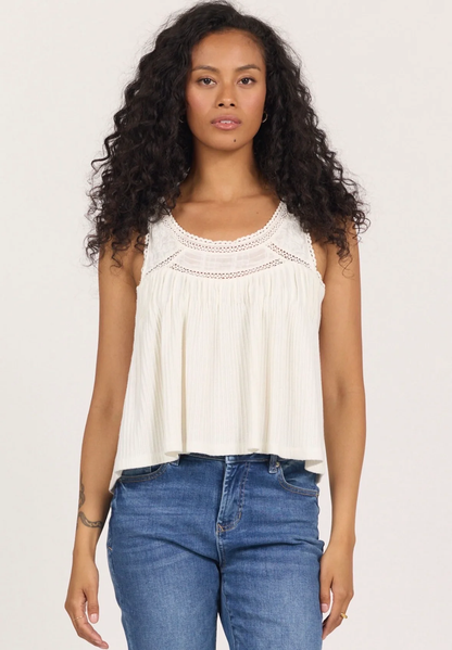 DJ SCOOP NECK LACE DETAIL TANK TOP