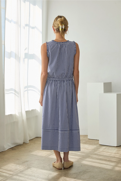 GINGHAM TIE FRONT TOP