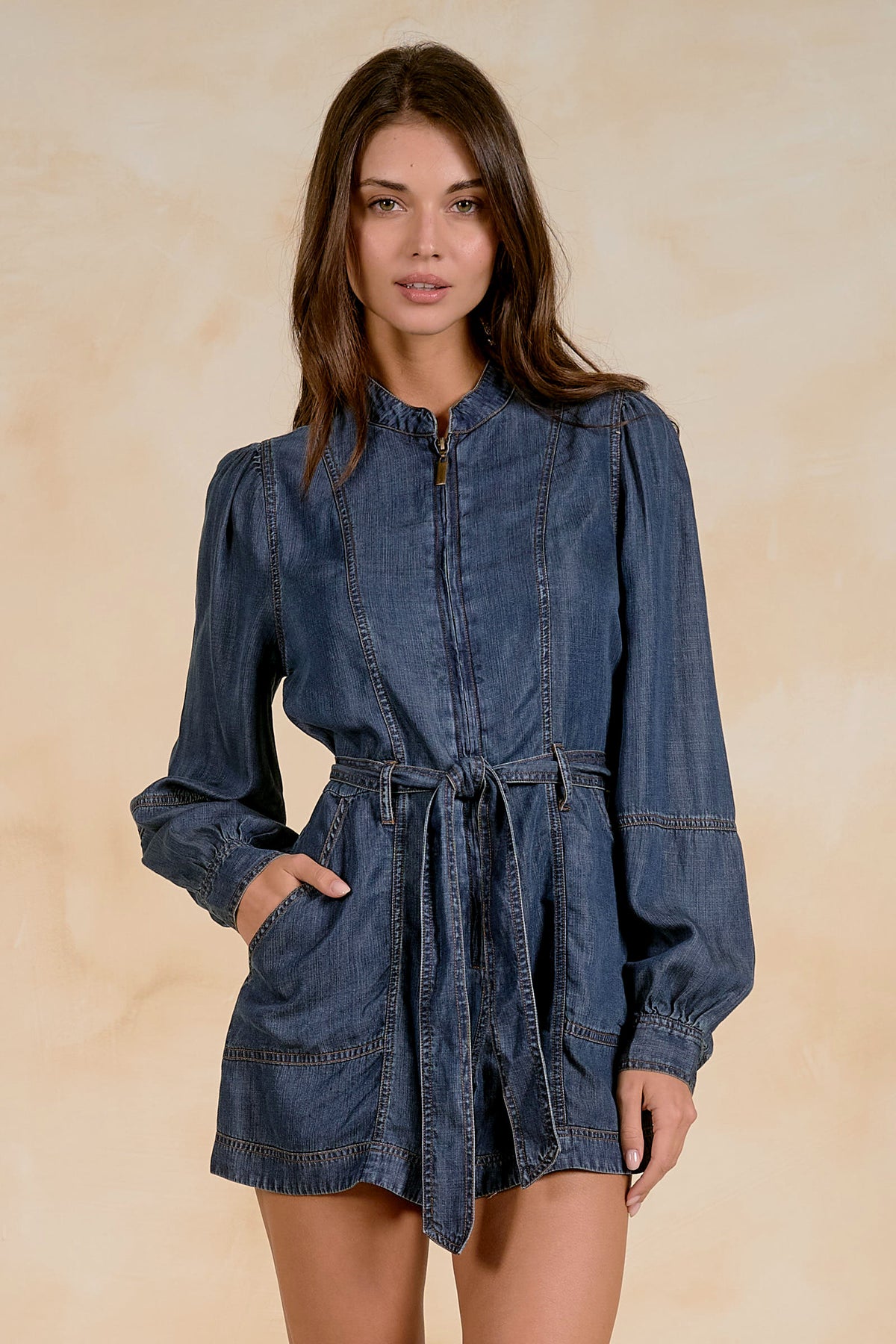 ELAN DENIM ROMPER