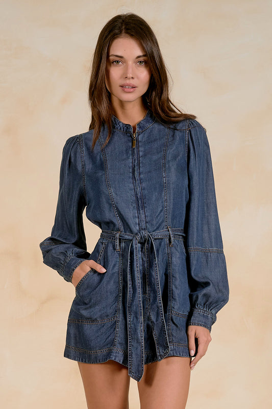 ELAN DENIM ROMPER
