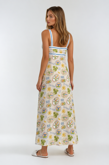 SO - SEASIDE SCRIBBLES  MAXI DRESS