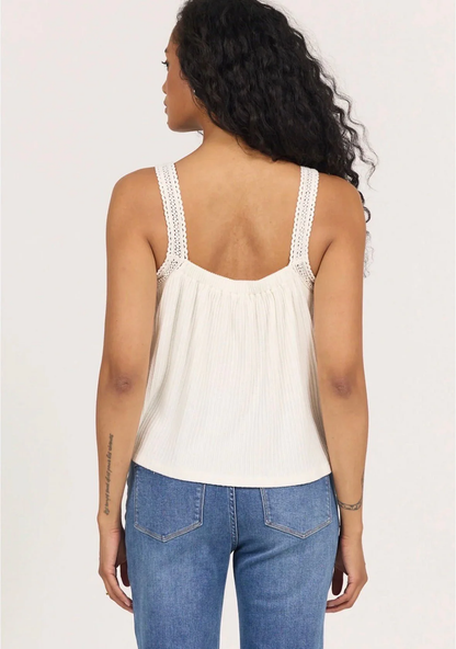 DJ SCOOP NECK LACE DETAIL TANK TOP