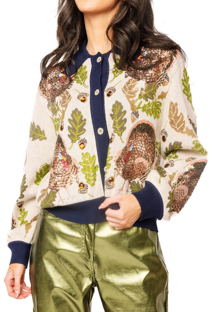 QOS BUTTON UP TURKEY CARDIGAN