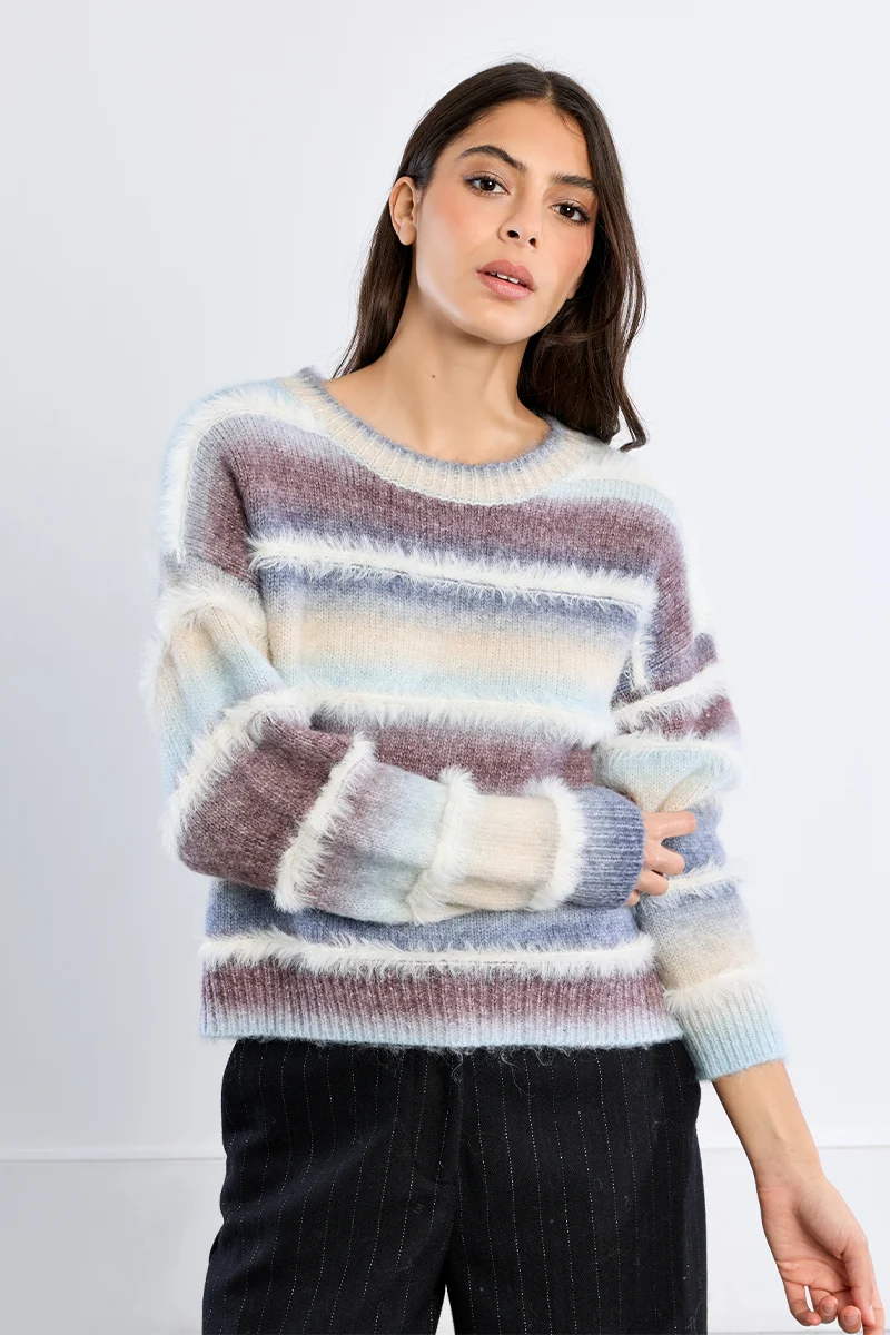 MB STRIPED TIE DYE SWEATER
